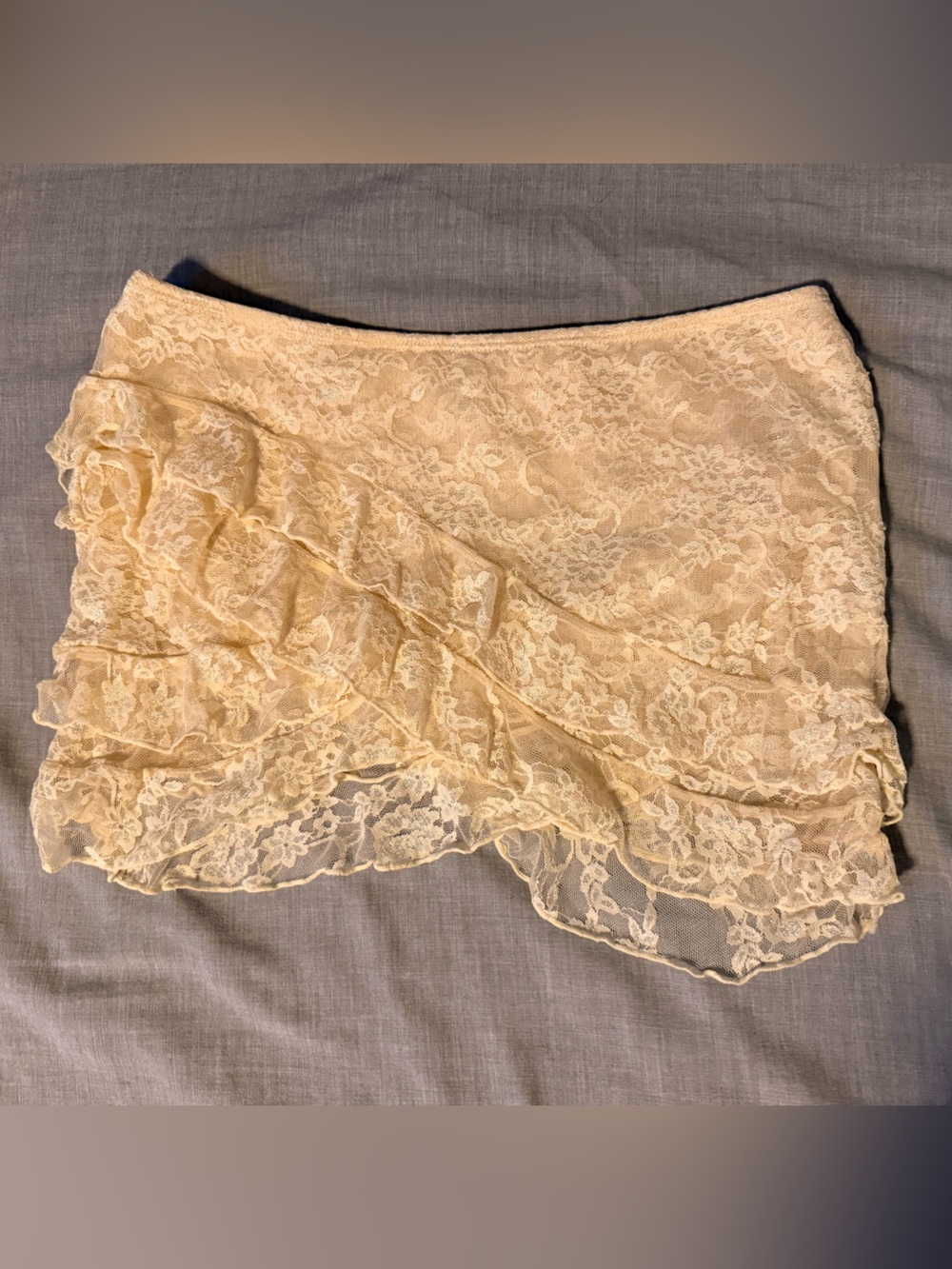 SHEIN Lace Ruffle Bandeau Skirt - Cream